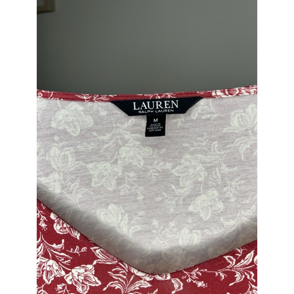 Lauren Ralph Lauren Spring Floral Butterfly Ruffle Sleeves Long Summer Dress Med - Picture 4 of 6